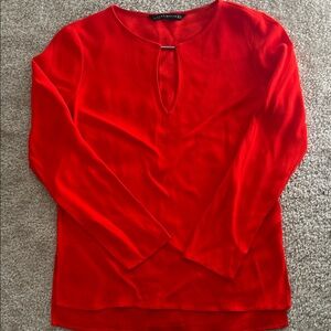 Zara Vibrant Red Keyhole Blouse